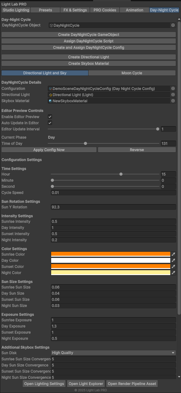 Day and night cycle interface