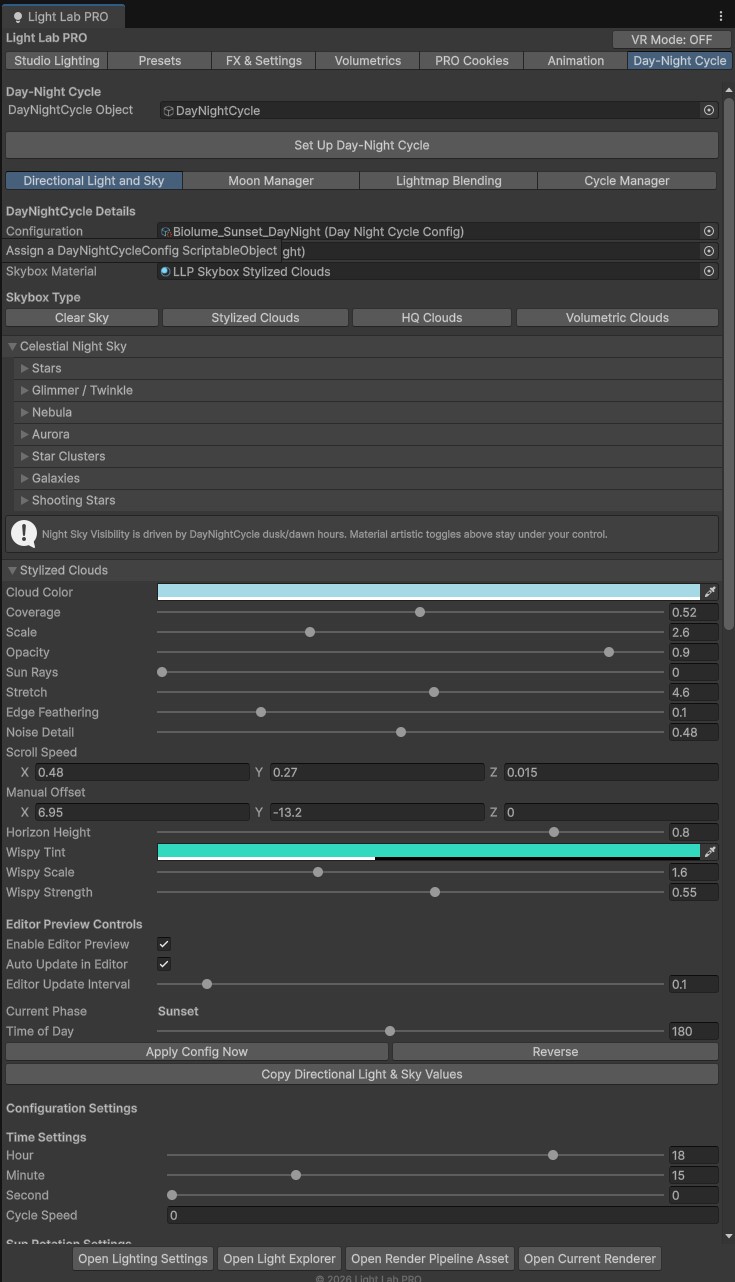 Day and night cycle interface