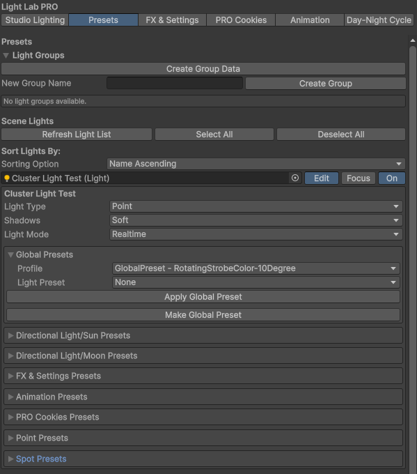 Presets module interface