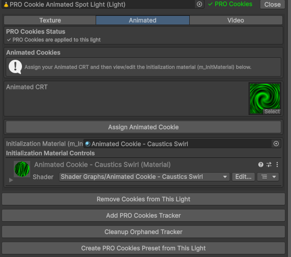 PRO Cookies animated tab interface