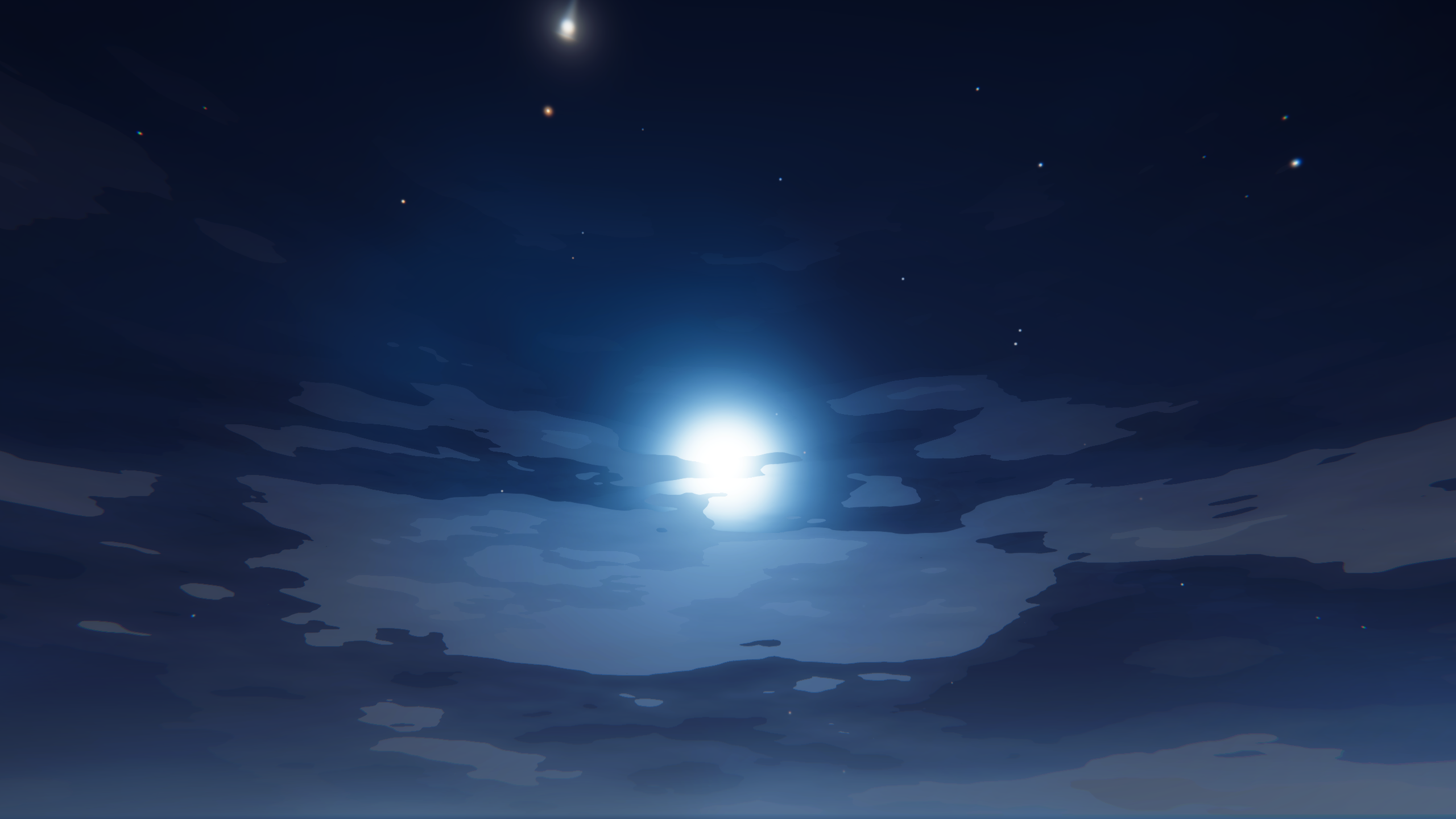 Stylized sky with stars and nebula
