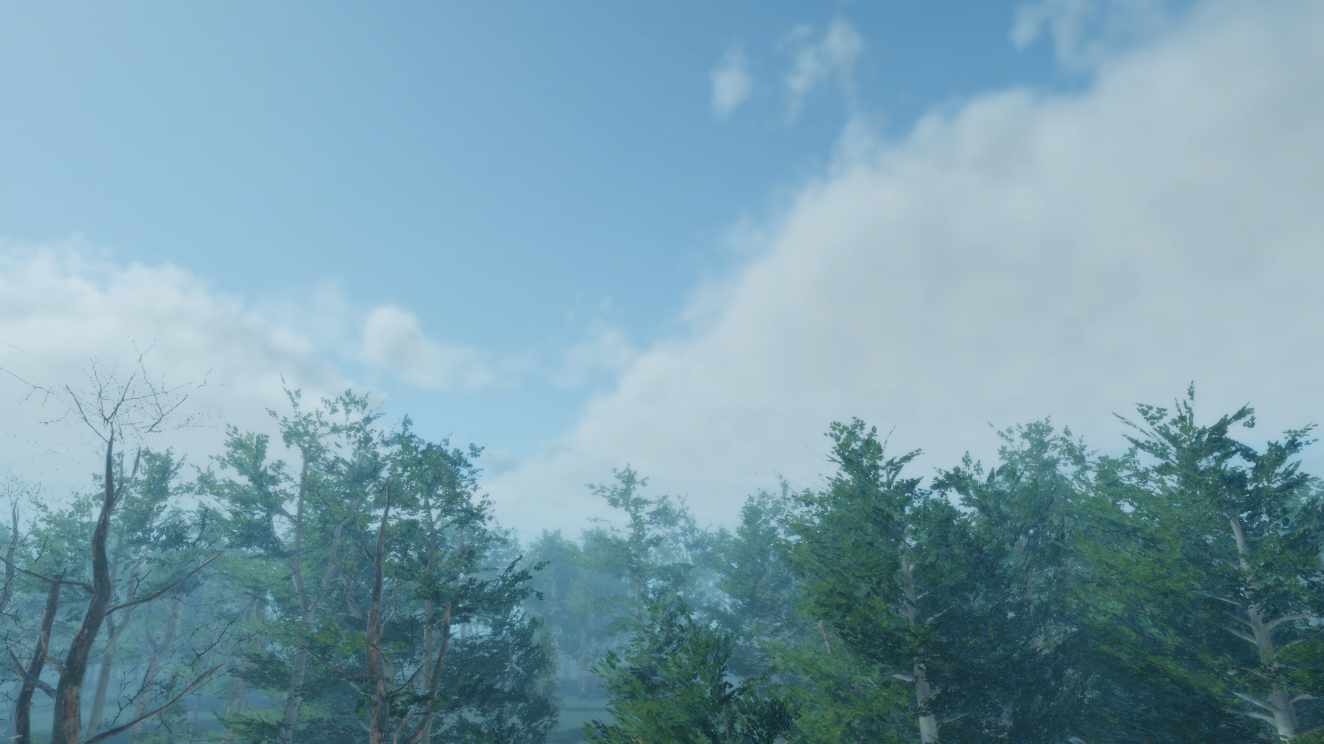 Physically based sky with volumetric clouds