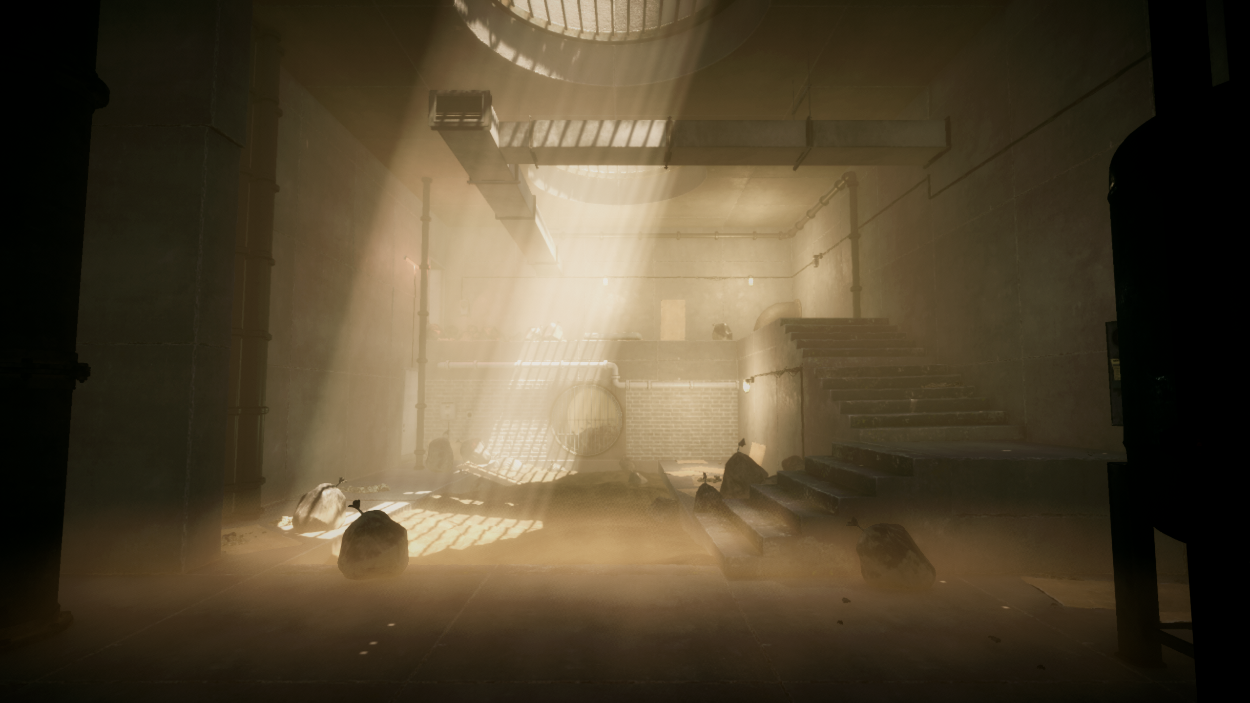 Indoor scene with volumetric lighting on