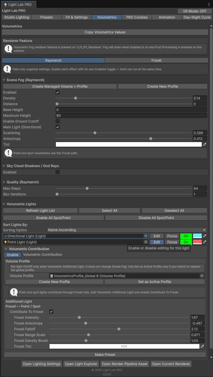 Volumetrics Raymarch tab